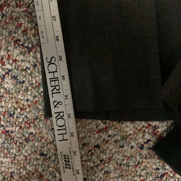 Banana Republic Gray Flat Front Wool Subtle Plaid Dress Pants Size 36 X 32 - Picture 10 of 11